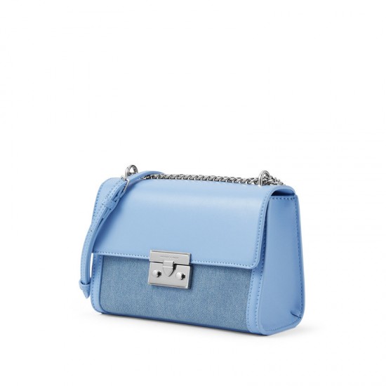 Charles Keith Chain Flap Shoulder Bag Denim Blue Charles Keith Chain Flap Shoulder Bag Denim Blue